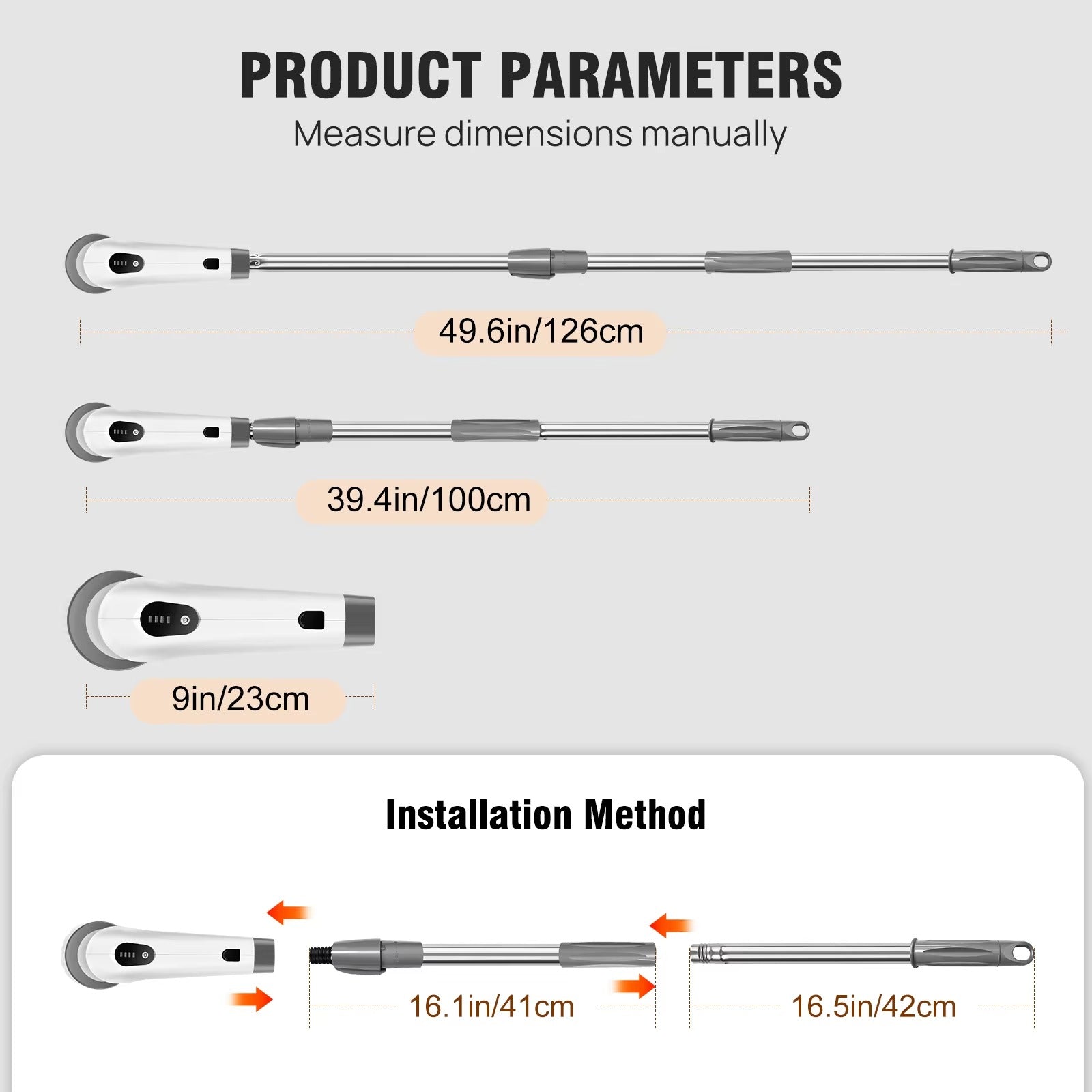 Electric Spin Scrubber – Cordless Cleaning Brush with Long Handle