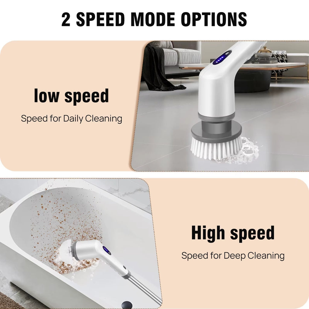Electric Spin Scrubber – Cordless Cleaning Brush with Long Handle