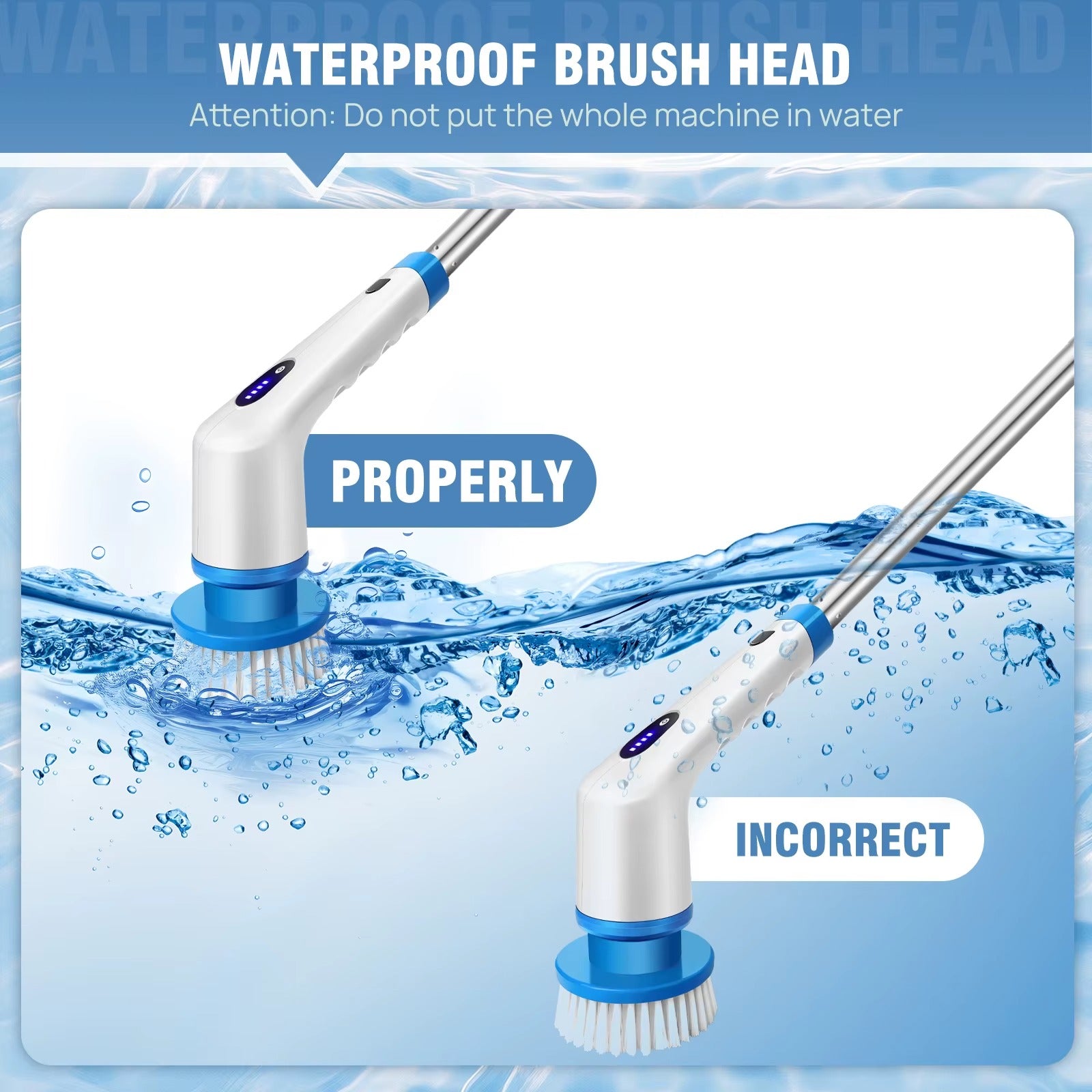 Electric Spin Scrubber – Cordless Cleaning Brush with Long Handle