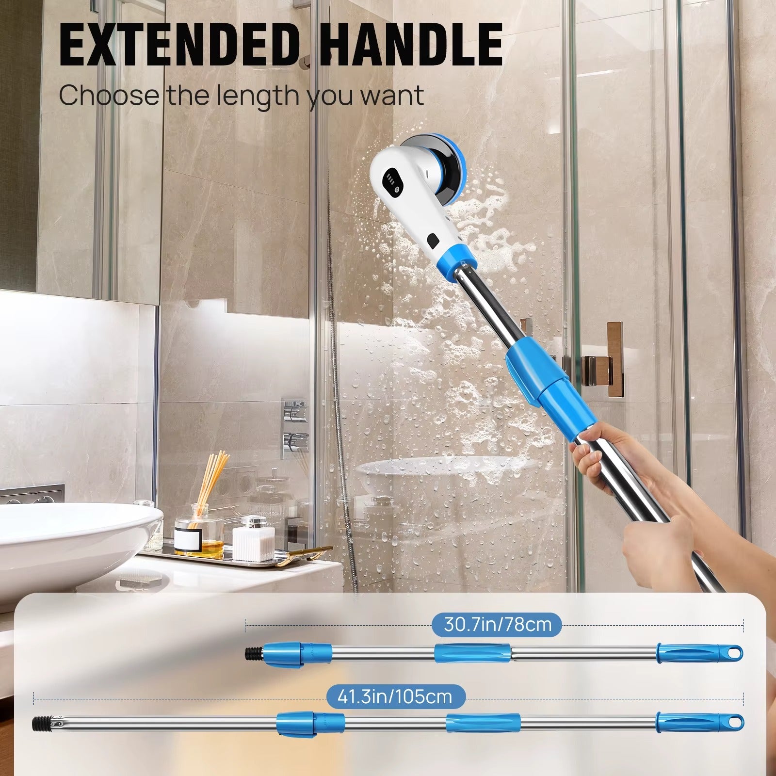 Electric Spin Scrubber – Cordless Cleaning Brush with Long Handle