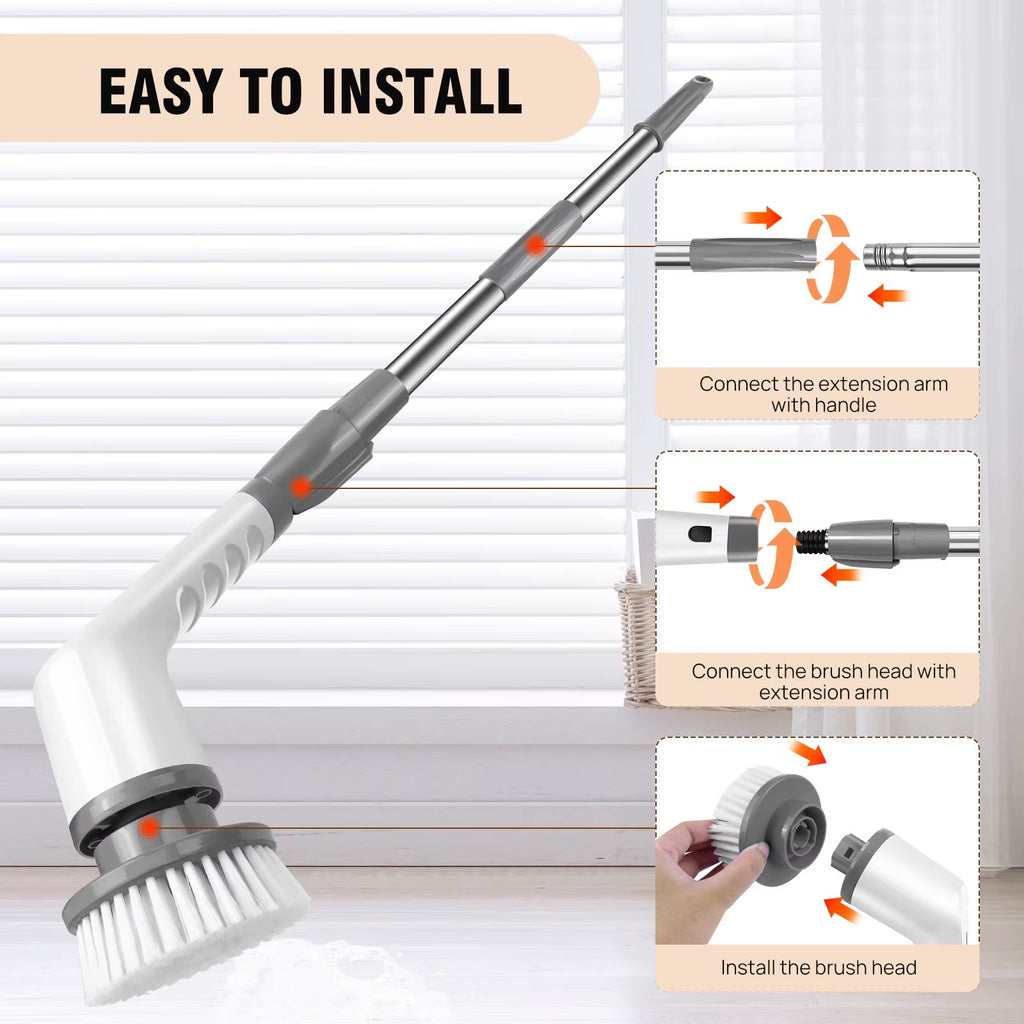 Electric Spin Scrubber – Cordless Cleaning Brush with Long Handle