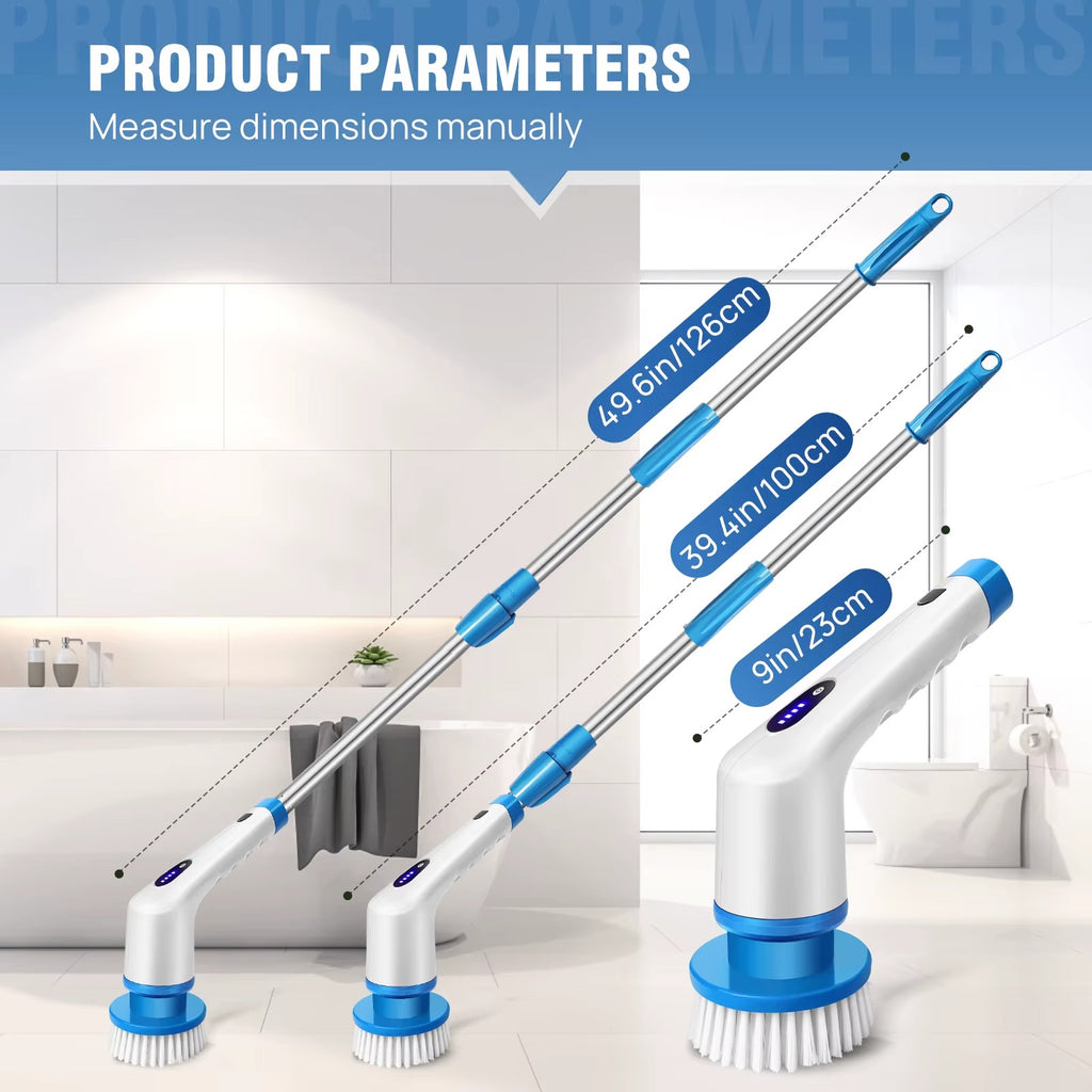 Electric Spin Scrubber – Cordless Cleaning Brush with Long Handle