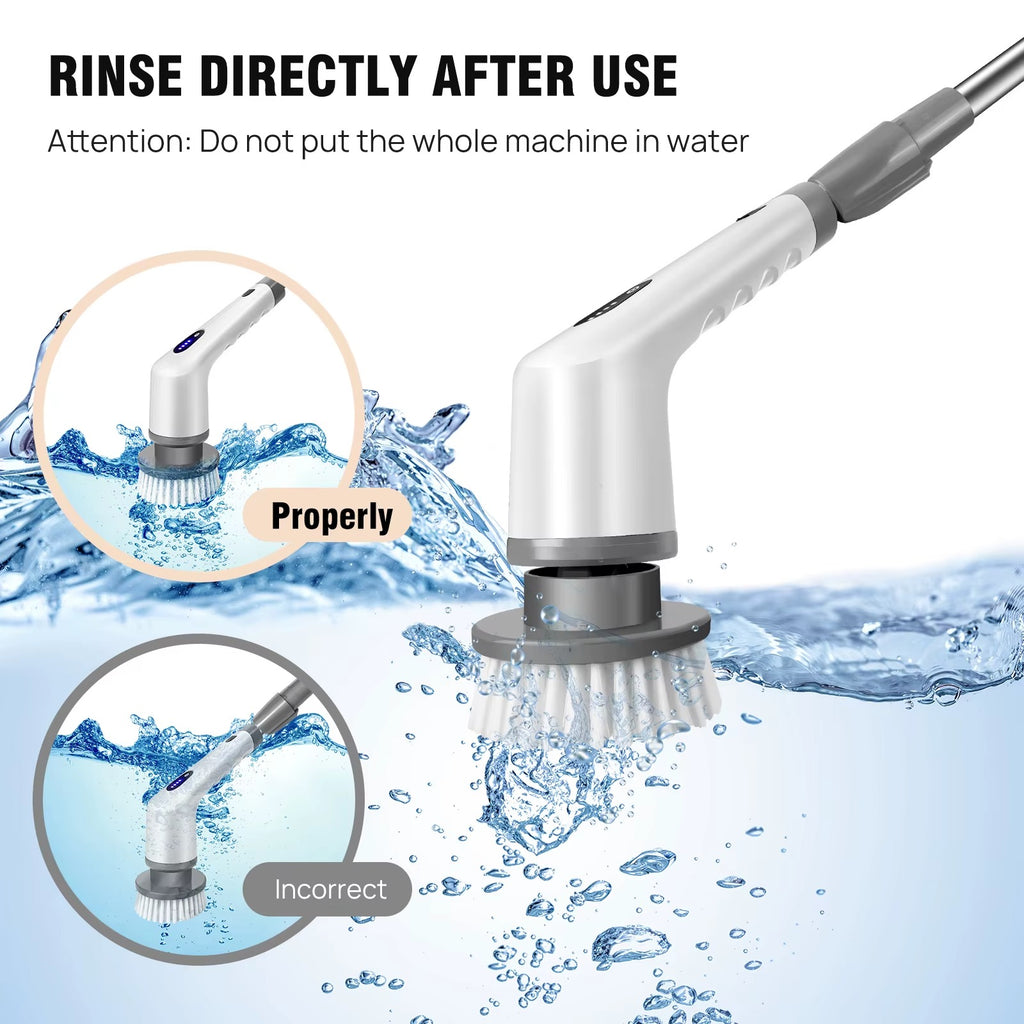 Electric Spin Scrubber – Cordless Cleaning Brush with Long Handle