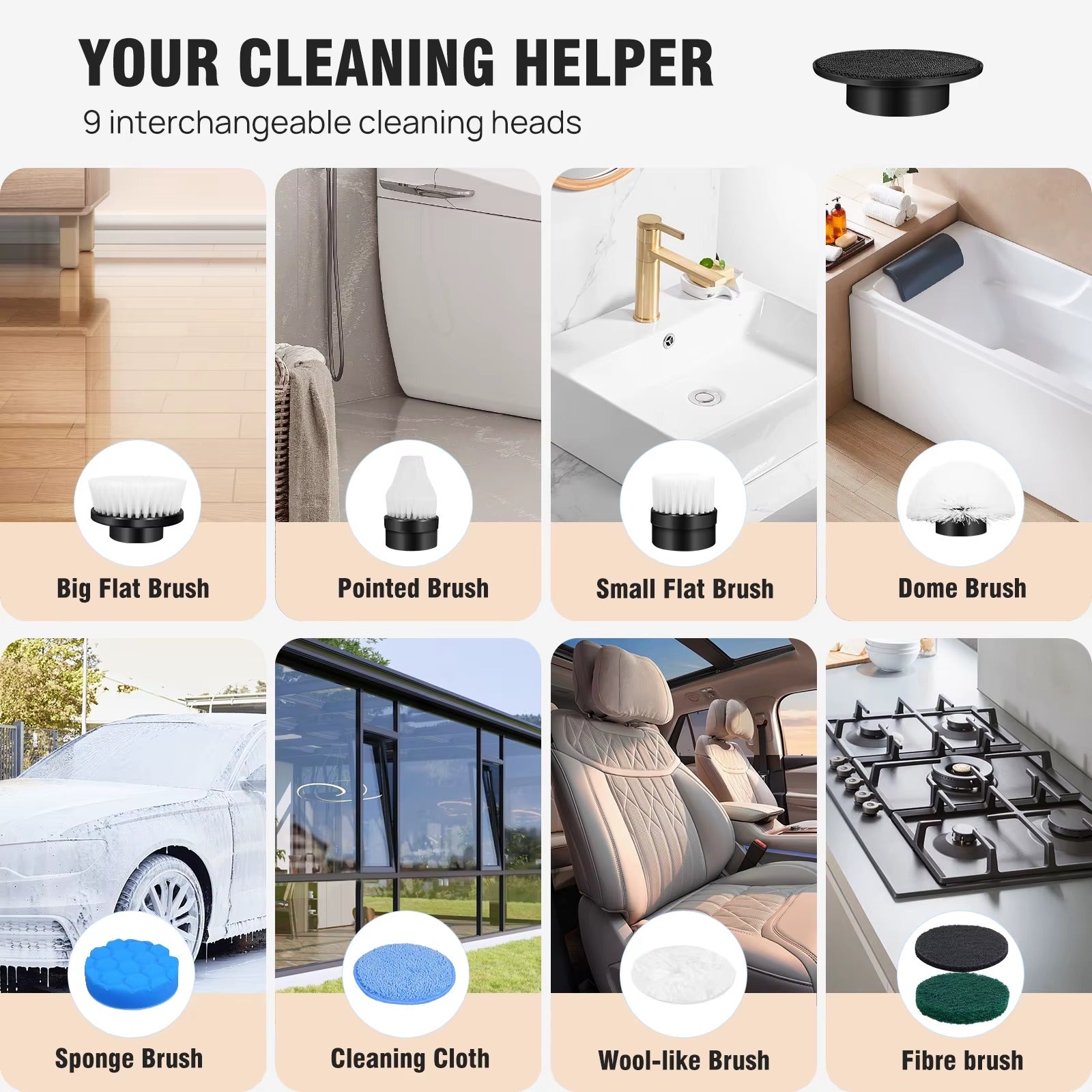 Electric Spin Scrubber – Cordless Cleaning Brush with Long Handle