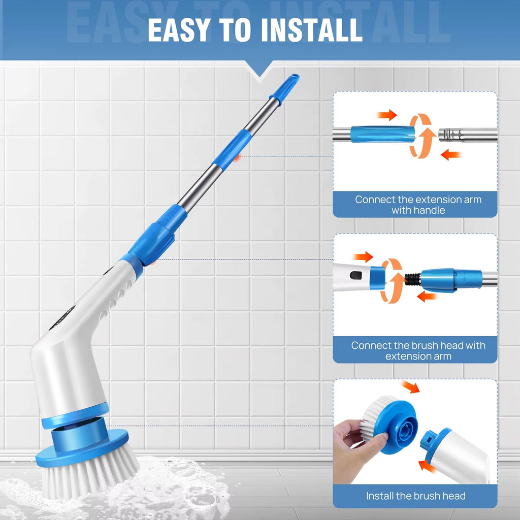 Electric Spin Scrubber – Cordless Cleaning Brush with Long Handle